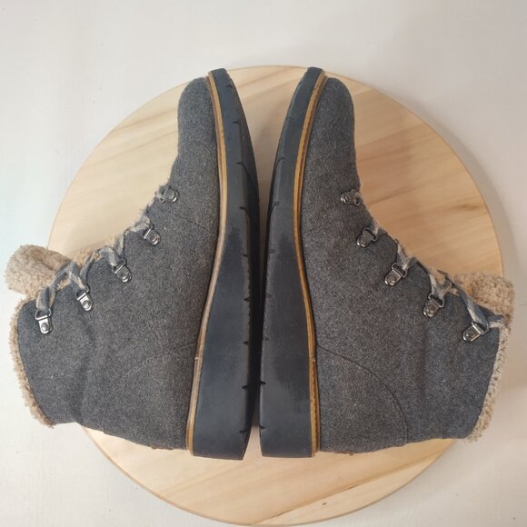 Dr. Scholl's So Cozy Gray Ankle Flannel & Faux Fur Waterproof Boots Women US 9M - Picture 12 of 16